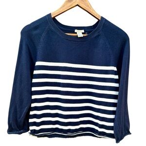 Forever 21 Sweater Navy White Striped Lightweight Sz. Small